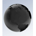 Black Colored Crystal Globe w/ Frosted Continents (3")